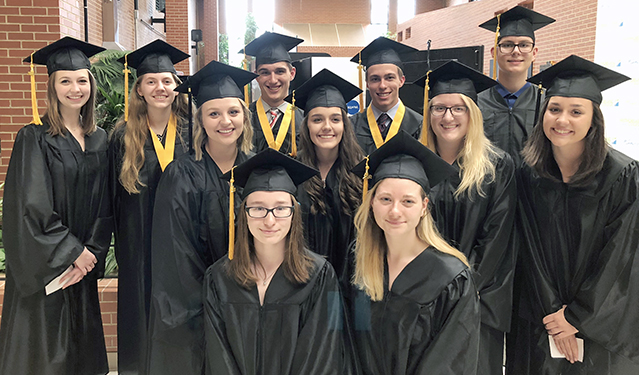 College Now! students who earned associate degrees participated in commencement in 2018.