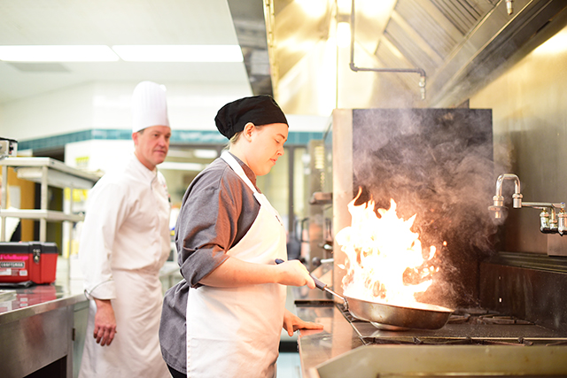 Culinary Arts student with instructor