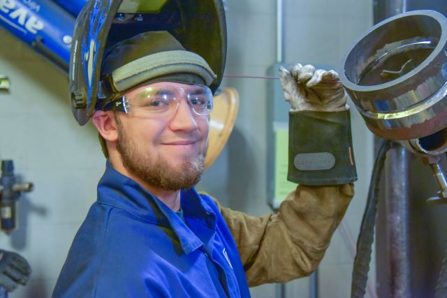 Welding student