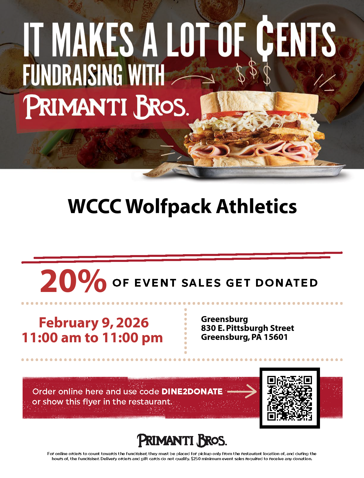 Primanti Bros. Fundraiser