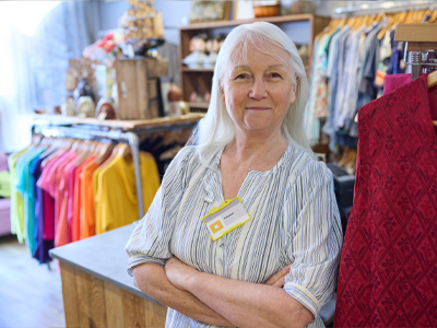 Woman working in a store